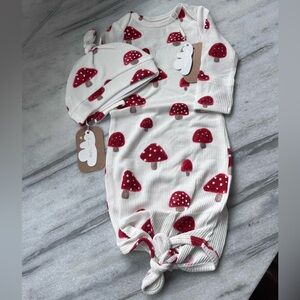 Angel Dear Cream and Red Baby Outfit